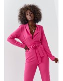 Elegant long-sleeved jumpsuit, amaranth 25280 - Online store - Boutique